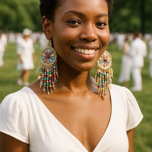 Boho chandelier statement earrings